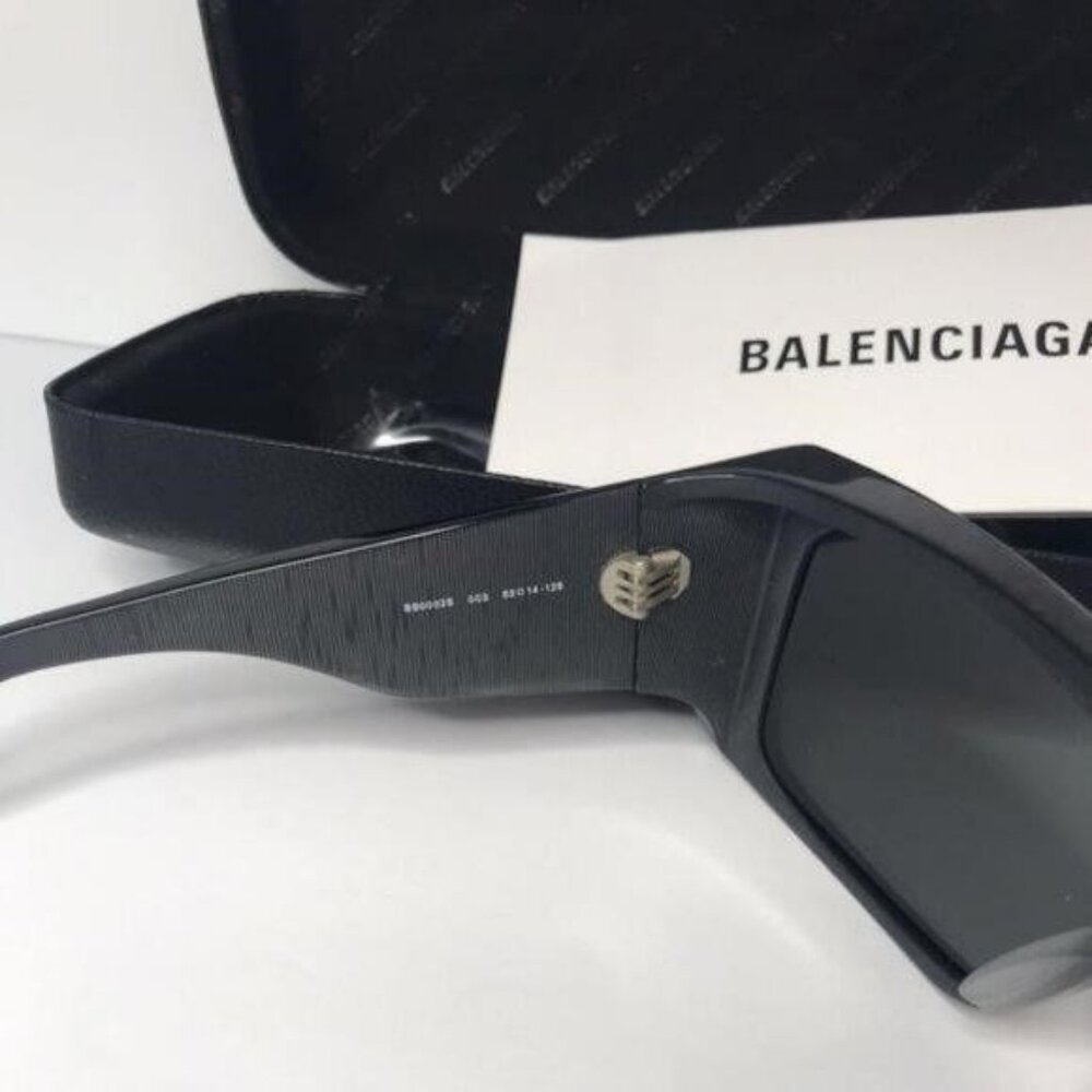 Original Balenciaga Black BB0002S Shield Sunglasses - Picture 9 of 9